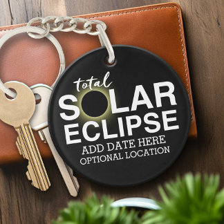 Totale Zonsverduistering - 2024 of aangepaste datu Sleutelhanger
