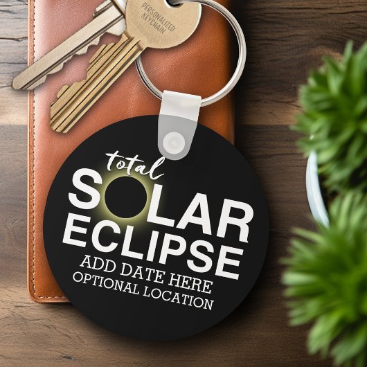 Totale Zonsverduistering - 2024 of aangepaste datu Sleutelhanger