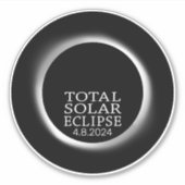 Totale Zonsverduistering - 2024 of aangepaste datu Sticker (Voorkant)