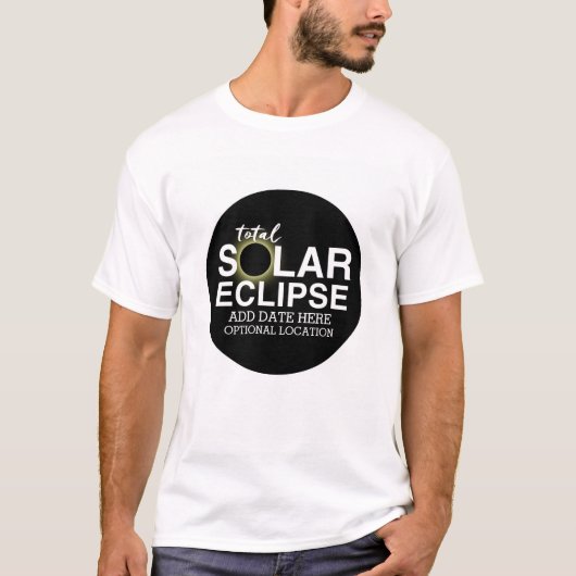 Totale Zonsverduistering - 2024 of aangepaste datu T-shirt (Voorkant)