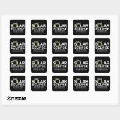 Totale Zonsverduistering - 2024 of aangepaste datu Vierkante Sticker (Vel)