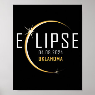 Totale Zonsverduistering 2024 Oklahoma America Tot Poster