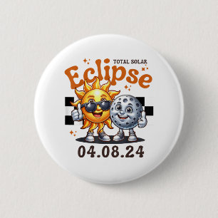 Totale Zonsverduistering 2024 Schattigee Zonsverdu Ronde Button 5,7 Cm