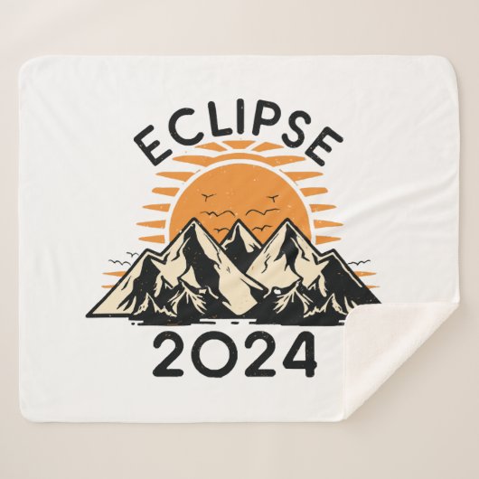 Totale Zonsverduistering 2024 Sherpa Deken (Voorkant (horizontaal))