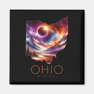 Totale Zonsverduistering 2024 State Ohio Totality Magneet