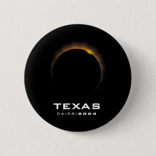 Totale Zonsverduistering 2024 Texas Ronde Button 5,7 Cm