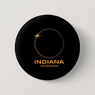 Totale Zonsverduistering 2024 Totaal Indiana Ronde Button 5,7 Cm