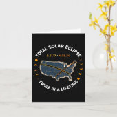 Totale Zonsverduistering 2024 tweemaal in een leve Kaart (Gele Bloem)