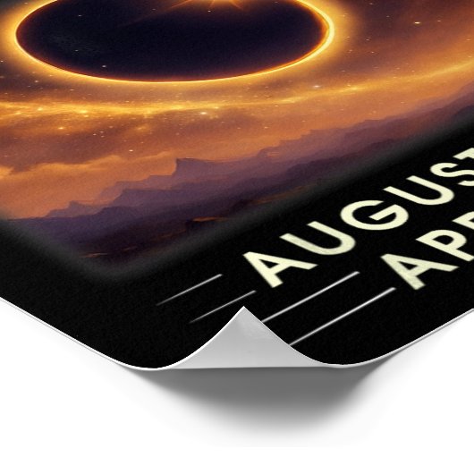 Totale Zonsverduistering 2024 tweemaal in een leve Poster (Hoek)