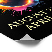 Totale Zonsverduistering 2024 tweemaal in een leve Poster (Hoek)