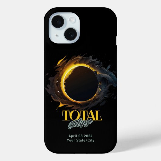Totale Zonsverduistering 2024 Uw stad Koele Kosmis Case-Mate iPhone Case (Achterkant)