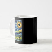 Totale Zonsverduistering 2024 Van Gogh Sterrennach Koffiemok (Voorkant links)