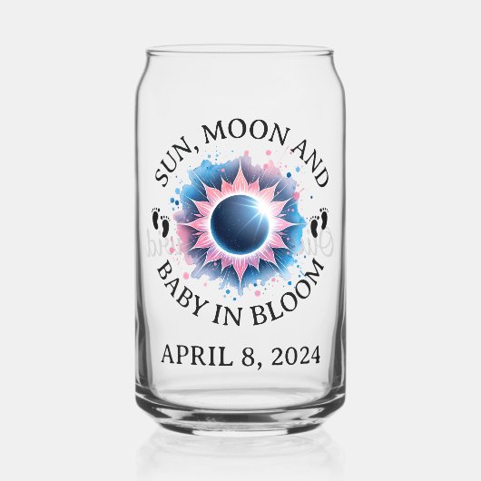 Totale Zonsverduistering 2024 Zwangerschap Aankond Blikvorm Glas (Voorkant)