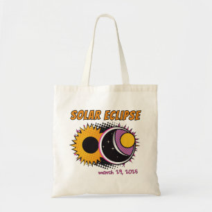 Totale zonsverduistering 2025 pop art design tote bag