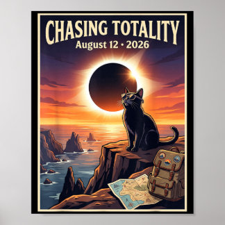 Totale Zonsverduistering 2026 IJsland Totaliteit Z Poster