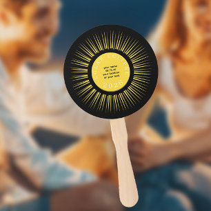 Totale zonsverduistering 2026 uw tekst gepersonali handwaaier