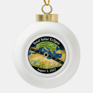 Totale Zonsverduistering 2027 Kaart Keramische Bal Ornament