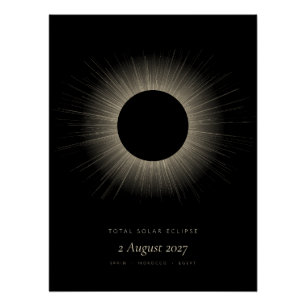 Totale Zonsverduistering 2027 Poster – Corona Kuns Perfect Poster