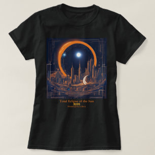 Totale Zonsverduistering 2 kanten Jouw tekst Citys T-shirt
