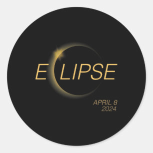 Totale Zonsverduistering 4.08.24 Amerika Totale Zo Ronde Sticker