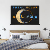 TOTALE ZONSVERDUISTERING 8 APRIL 2024 ZONNESTELSEL CANVAS AFDRUK (Insitu (Slaapkamer))