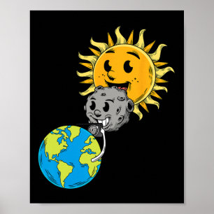 Totale Zonsverduistering Aarde Maan Zon Fotobom Li Poster