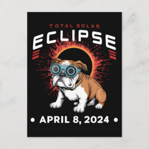 Totale Zonsverduistering April 2024 Bulldogliefheb Briefkaart