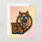 Totale Zonsverduistering April 2024 Duitse Herder Briefkaart (Voorkant / Achterkant)