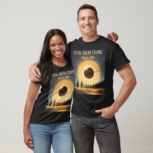 Totale zonsverduistering April 8, 2024 landschap T-shirt (Unisex)