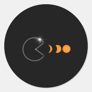 Totale Zonsverduistering April 8 2024 Leuke Fases Ronde Sticker