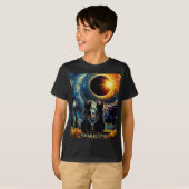 Totale Zonsverduistering April 8 2024 Van Gogh Kat T-shirt (Voorkant volledig)