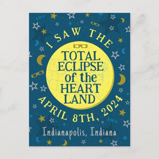 Totale Zonsverduistering April 8th 2024 Souvenir C Briefkaart (Voorkant)