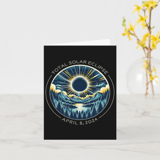 Totale Zonsverduistering Artsy Totality Sky met Ap Kaart (Gele Bloem)