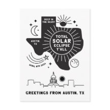 Totale zonsverduistering Austin Texas Briefkaart