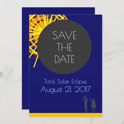 Totale Zonsverduistering Bewaar de datum Save The Date (Voorkant / Achterkant)