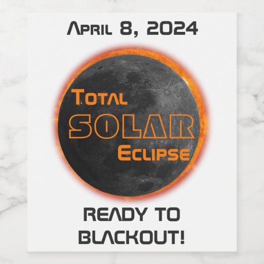 Totale zonsverduistering Blackout 2024 Wijn Etiket (Enkel label)