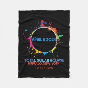 Totale Zonsverduistering Buffalo New York 2024 Ik Fleece Deken