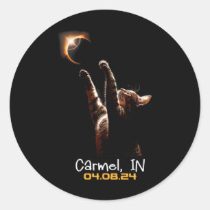 Totale zonsverduistering Carmel Indiana Ronde Sticker
