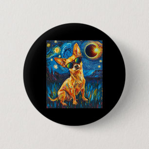 Totale Zonsverduistering Chihuahua Hond Ronde Button 5,7 Cm