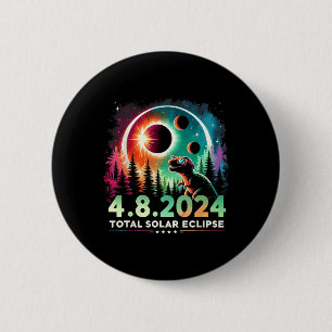 Totale Zonsverduistering Grappige Dinosaurus Drage Ronde Button 5,7 Cm