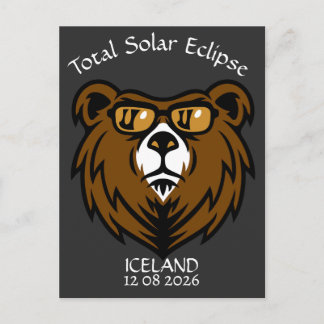 Totale Zonsverduistering IJsland Aangepast Briefkaart