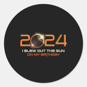 Totale zonsverduistering Ik blies de zon uit op mi Ronde Sticker