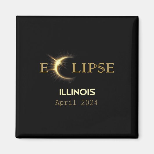 Totale Zonsverduistering Illinois Totaliteit April Magneet (Voorkant)