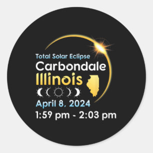 Totale zonsverduistering in Carbondale Illinois op Ronde Sticker