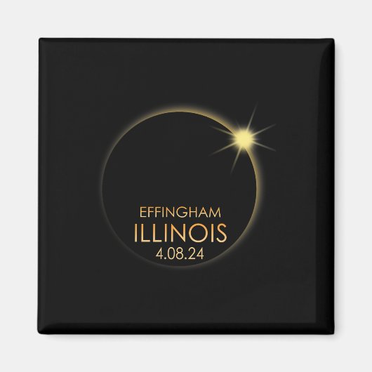 Totale zonsverduistering in Effingham Illinois 202 Magneet (Voorkant)