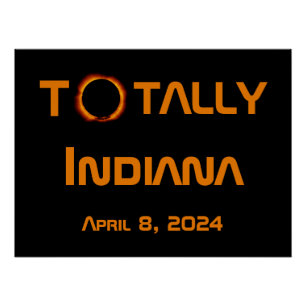 Totale zonsverduistering in Indiana 2024 Perfect Poster