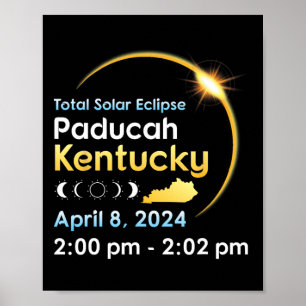 Totale zonsverduistering in Paducah Kentucky op 0 Poster