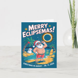 Totale Zonsverduistering Kerstman Kerstmis Bijbelv Kaart