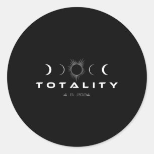 Totale zonsverduistering Maan Zon Totaliteitsfasen Ronde Sticker