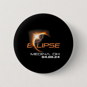 Totale zonsverduistering Medina Ohio Ronde Button 5,7 Cm